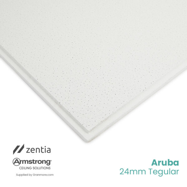 Armstrong-Zentia Dune Tegular Ceiling Tile 600mm x 600mm  | Fits 24mm Grid | BP5462M | 16 Tiles per Box