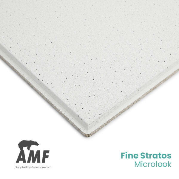 Finestratos Ceiling Tiles 600mm x 600mm MicroLook | Plain Finish | Fits 15mm Grid System | 16 Tiles per Box