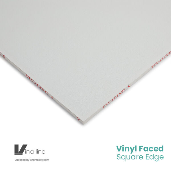 White Vinyl Faced Ceiling Tile 600mm x 600mm | Square edge | 10 Tiles per Box | Vina-line