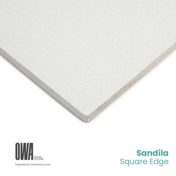 Sandila Sand Textured Ceiling Tiles 600mm x 600mm | Square Edge | Unperforated Plain | 16 Tiles per Box