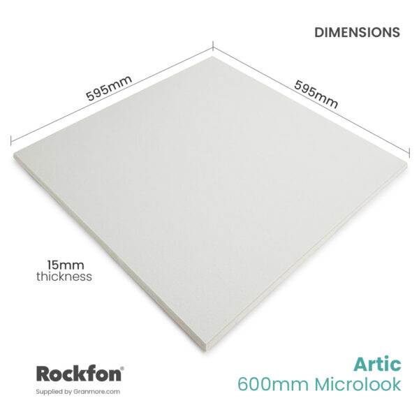 Rockfon Artic Microlook Tegular Ceiling Tiles 600mm x 600mm | Fits 15mm Grid | Acoustic | 16 Tiles Per Box - Image 2