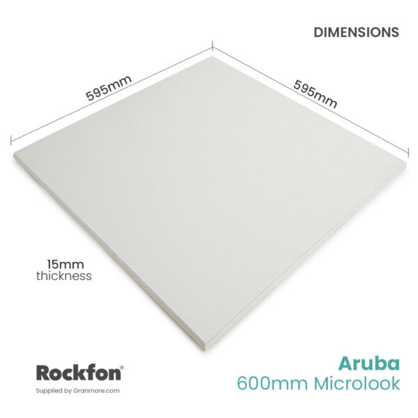 Rockfon Artic Microlook Tegular Ceiling Tiles 600mm x 600mm | Fits 15mm Grid | Acoustic | 16 Tiles Per Box - Image 2