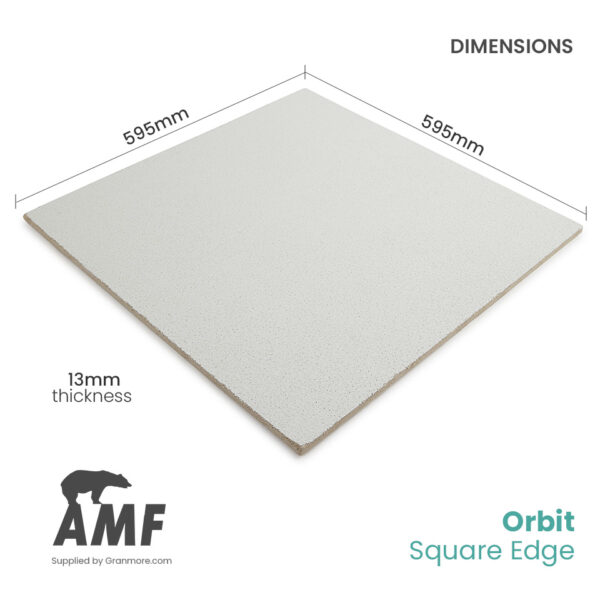 Orbit Ceiling Tile 600mm x 600mm | Square Edge Suspended Ceiling Tiles | 20 Tiles Per Box - Image 2