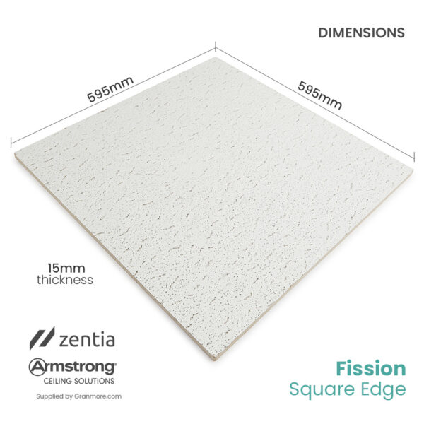 Armstrong-Zentia Tatra 600mm x 600mm Square Edge Ceiling Tiles | BP958M | 16 Tiles Per Box - Image 2