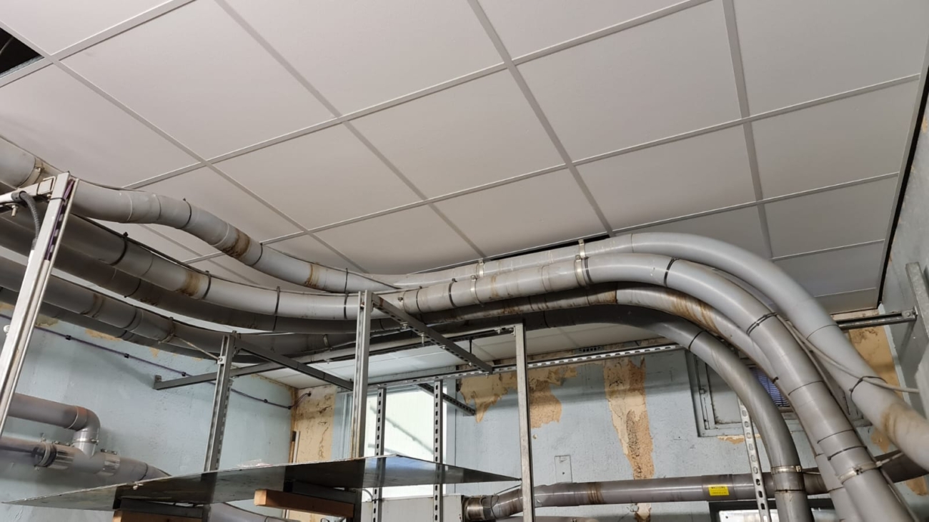 The suspended ceiling in Stepping Hill Hospital