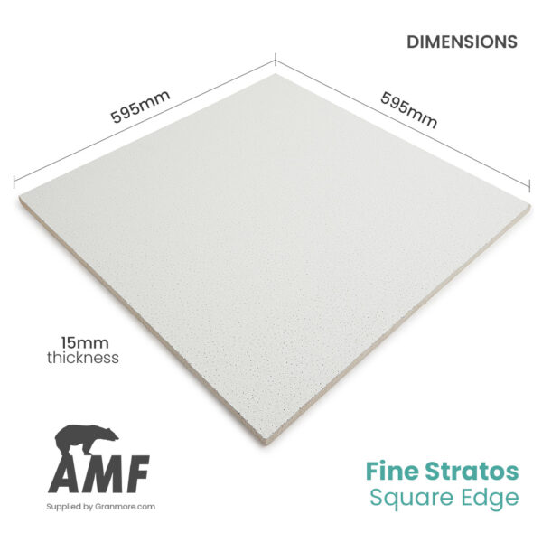 Thermatex Finestratos Perforated 600mm x 600mm Ceiling Tile | Square Edge | 16 Tiles per Box - Image 2