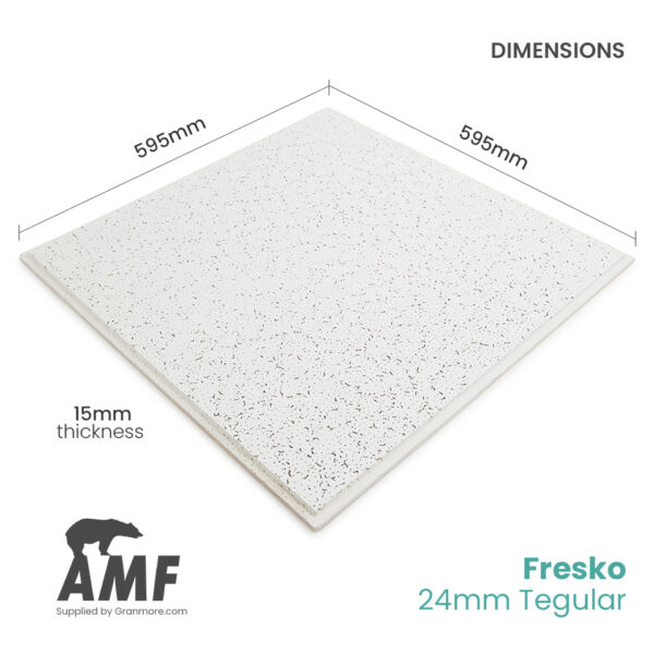 ND Tegular Ceiling Tile 600mm x 600mm | Fits 24mm Grid | 16 Tiles per Box | Vina-line - Image 2