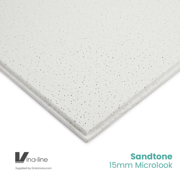 Sandtone Microlook Ceiling Tiles 600mm x 600mm | Fits 15mm Grid | 10 Tiles per Box | Vina-line